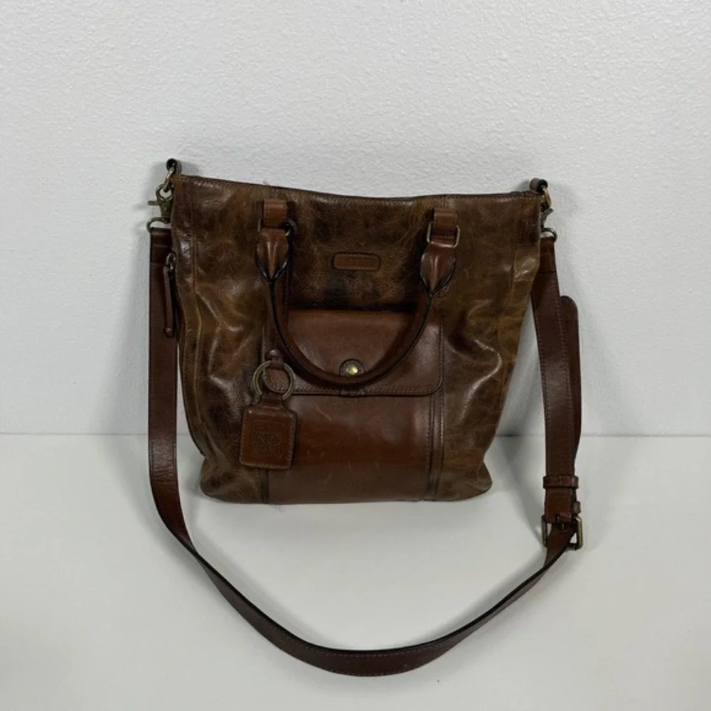 Ellington‎ Brown Leather Tote Bag with Front Pocket
